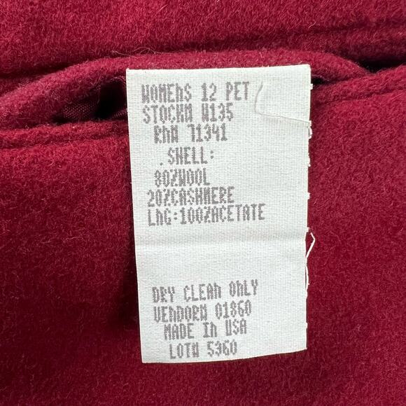 L.L. Bean Vintage Wool Cashmere Red Blazer women's size 12 Petite Jacket USA - Picture 6 of 9